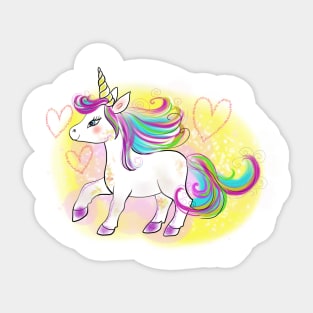 Little bunny carton unicorn Sticker